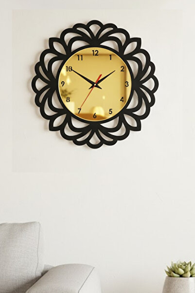 AHŞAP HEDİYENİZ Ceas de perete decorativ auriu cu oglindă 40cm