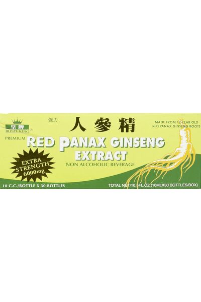 ROYAL KING Red Panax Ginseng Extract 6000mg, 0.33 Fl Oz (Pack of 30)