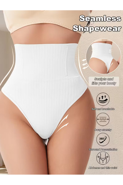 NADIA Chiloti Modelatori Tanga, Model Nou, Culoare Alb, Masura M