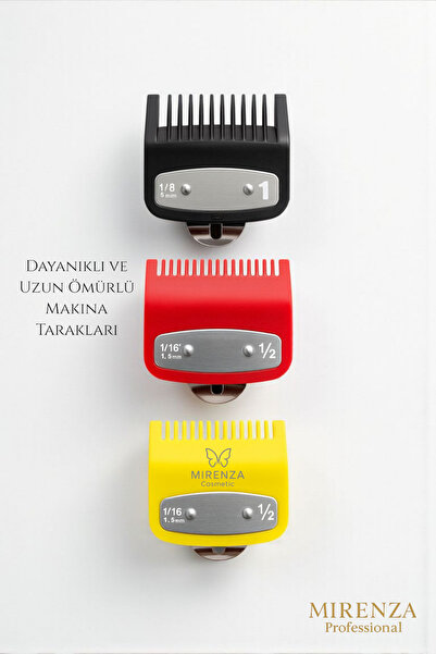 mirenza cosmetic 3’lü Kuaför Makine Tarağı Seti Profesyonel Makina Tarakları