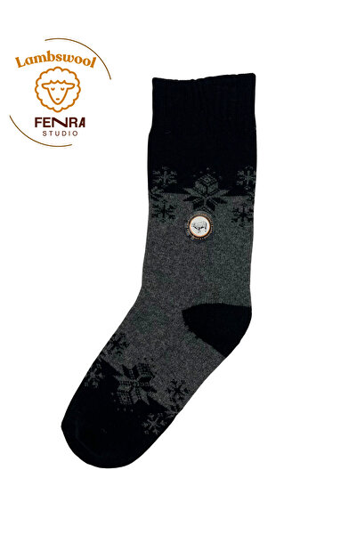 FENRA STUDIO جوارب نسائية شتوية حرارية من الصوف الطبيعي، دافئة، بنمط الثلج، ب...