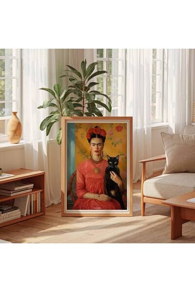 NinaStore Frida Kahlo'nun Kara Kedi Portresi, Frida Khalo, Frida Kahlos, Meks...