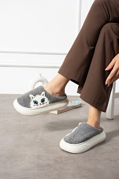 LAMEDORE Γυναικείες παντόφλες από βελούδινο γάτα – Μαλακά, ζεστά, χειμερινά παπούτσια για το σπίτι με αντιολισθητική σόλα