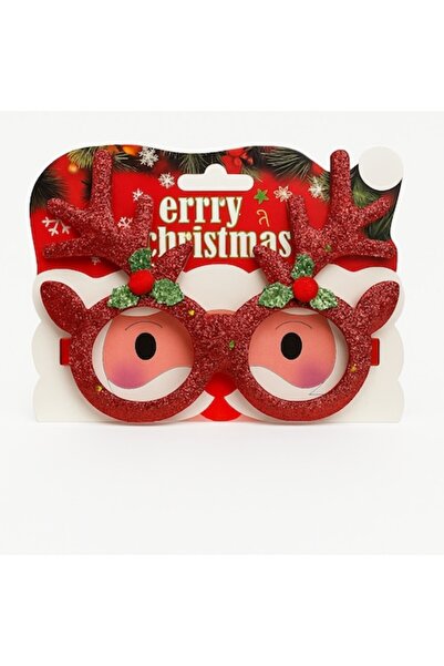 OEM Festive Christmas Glasses, Reindeer Ears, Ideal for parties, celebrations, Adults and children, Red