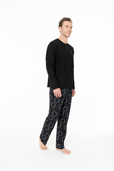 U.S. Polo Assn. New Season Men's Half Placket Collar Pajama Set