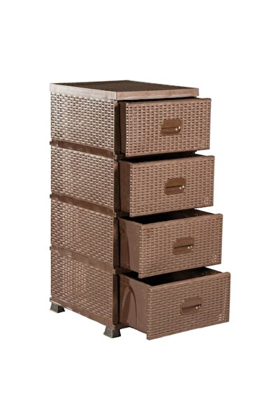 sterk Rattan Storage Cabinet with 4 Drawers