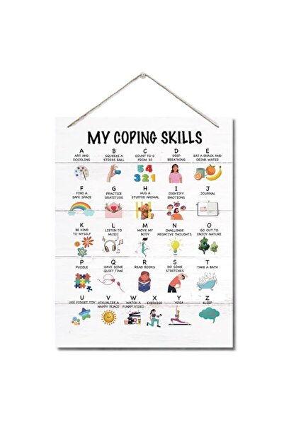 Generic Brand Coping Skills Decor Sign, Hanging Printed Wall Plaque Wood Sign...