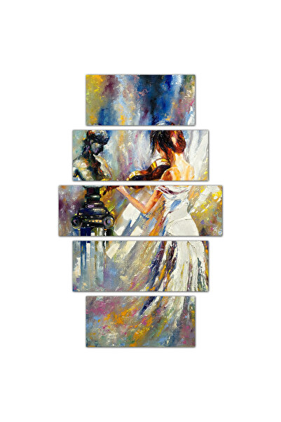 Generic Wall panel - Woman playing the violin - 914e - divided into five graduated pieces - 1