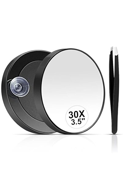 Generic 30X Magnifying Mirror, Small Travel Mirror with Suction Cup and Tweez...
