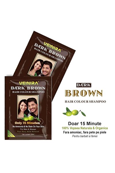 VEINIRA ammonia-free coloring shampoo, dark brown, instant, 10 x 25ml
