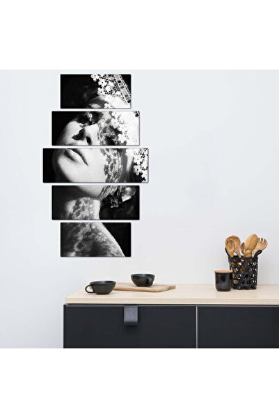 Generic Wall panel - Woman artwork - 30029 - divided into five graduated pieces - 1