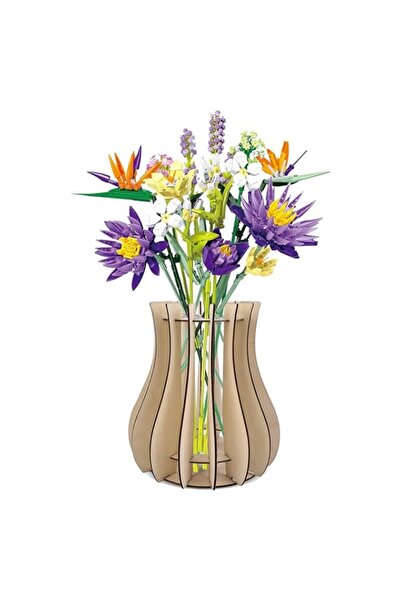 Generic KASTWAVE Vase for Lego Flowers, Wooden Puzzle Flower Vase, Cute Flower Vase Building Set for Lego F