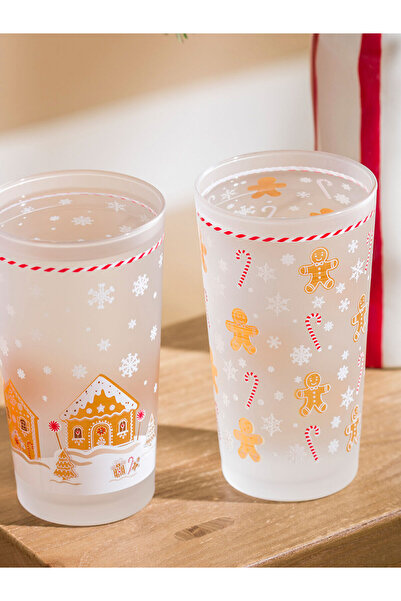 LC Waikiki Özmarka New Season Christmas Themed Glass Cup Set of 2 570 ml