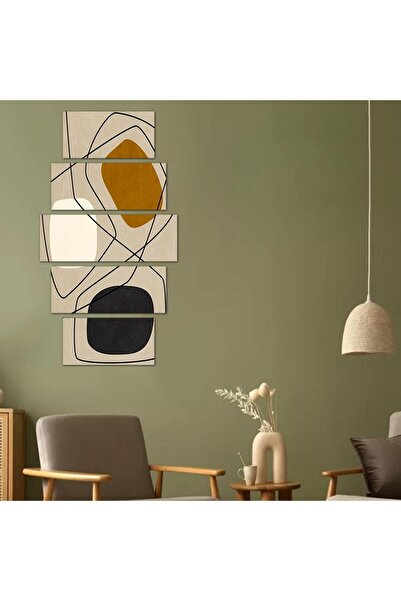 Generic لوحه جداريه مودرن فن تجريدي - 24089 - مقسمه خمسة قطع متدرجه - 1