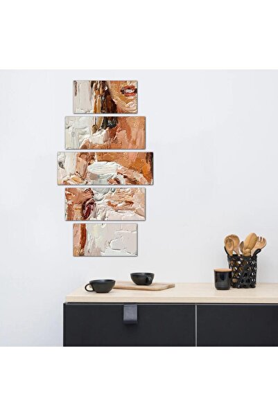 Generic Coffee Corner Wall Art - Woman Drinking Coffee - 24170 - Divided into five graduated pieces - 1