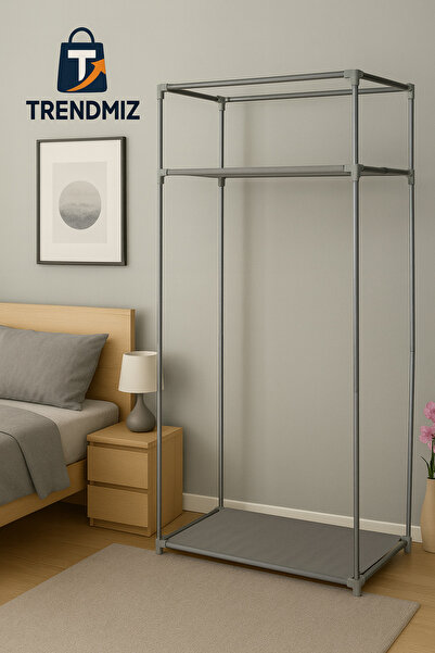 Trendmiz student Bez Dolap | Metal İskeletli Kumaş Gardırop | Toz Geçirmez Fermuarlı Hurç Dolap