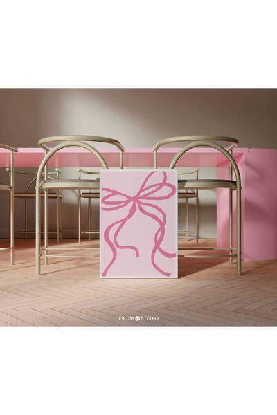 NinaStore Pembe Fiyonklu Sevimli Duvar Sanatı, Pembe Giyinme Odası Sanatı