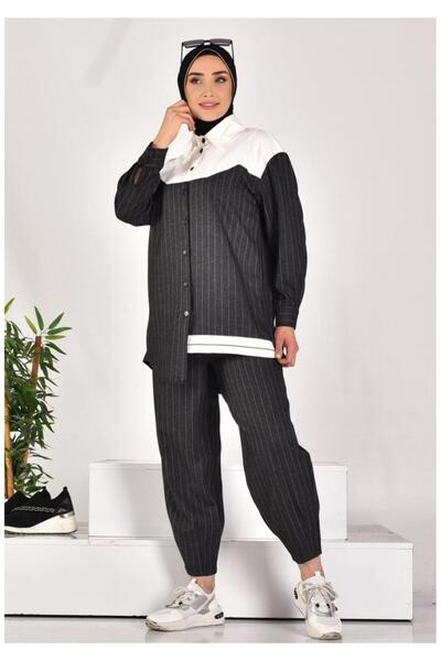 Puane Лляна тканина в смужку, двокомпонентний комплект 14254