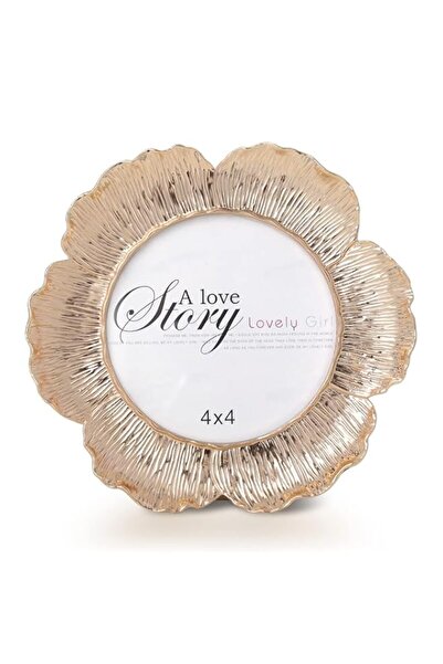Generic Brand Round Floral Rose Gold Floral Picture Frame, 4x4 Inches Round P...