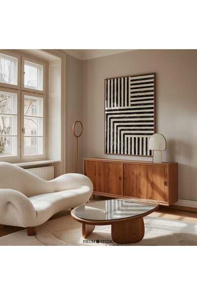 NinaStore Minimalist Çizgiler Duvar Sanatı İndirilebilir Sanat Eseri - Bej ve...