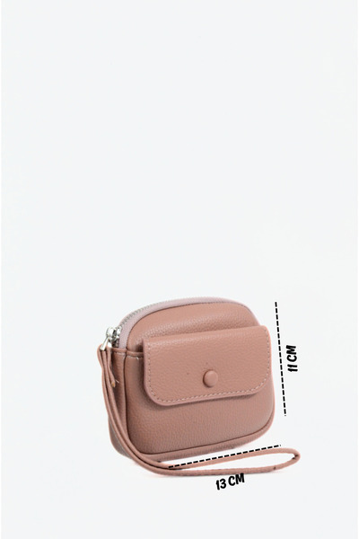 Mazel Design 180 Genuine Leather Mini Zippered Imported Women's Wallet - Small Hand Wallet with Keychain Ring