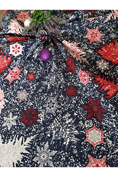 Kotonia Home Față de masă Winter 07, 100% bumbac, albastră cu motive de Crăciun, 180x220 cm