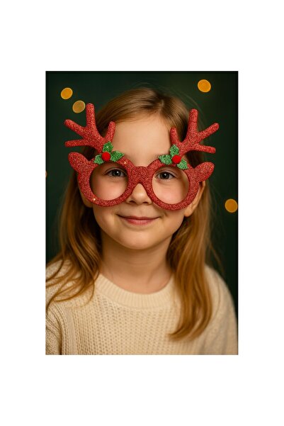 OEM Festive Christmas Glasses, Reindeer Ears, Ideal for parties, celebrations, Adults and children, Red