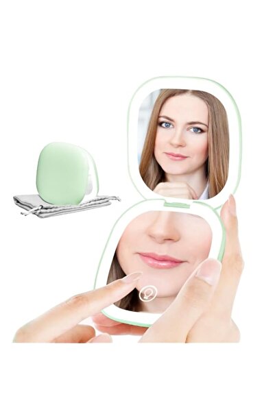 Generic Compact LED Magnifying Travel Makeup Mirror 1X/10X Magnification Smal...