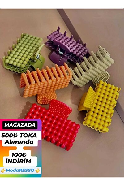 modares Kadın Diktörtgen Renkli incili Boncuk Mandal Toka