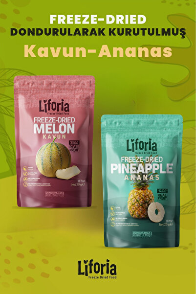 Liforia 2’li Dondurularak Kurutulmuş Kuru Meyve - Sağlıklı Atıştırmalık - Kav...