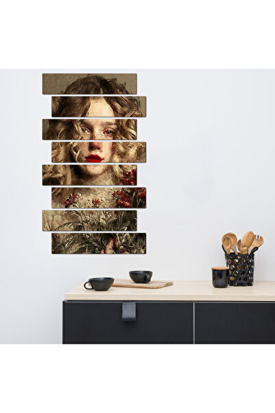 Generic Wall panel - girl art drawing - 30035 - divided into eight pieces -