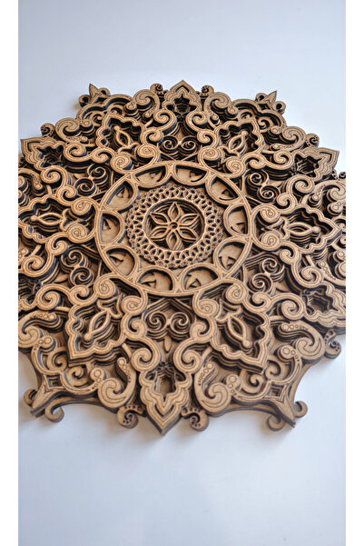 Aluradeco Duvar Süsü Ahşap Mandala "İrade Çemberi" Bohem İskandinav Stillerin...