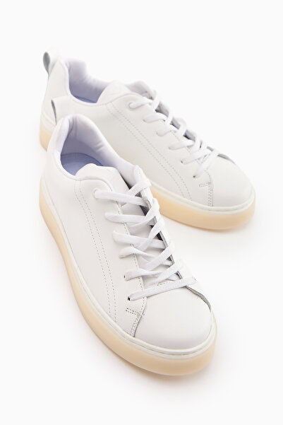 Limoya Lina Genuine Leather White Women's Sneaker Shoes