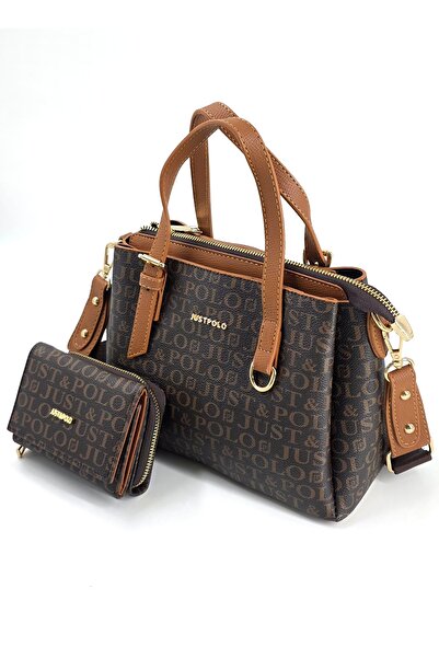 Just Polo Set of 2 Women's 4-Compartment Shoulder and Handbag Wallet Combination