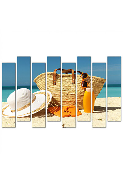 Generic لوحه جداريه - أدوات النزهه على الشاطئ - 1544 - مقسمه ثمانية قطع