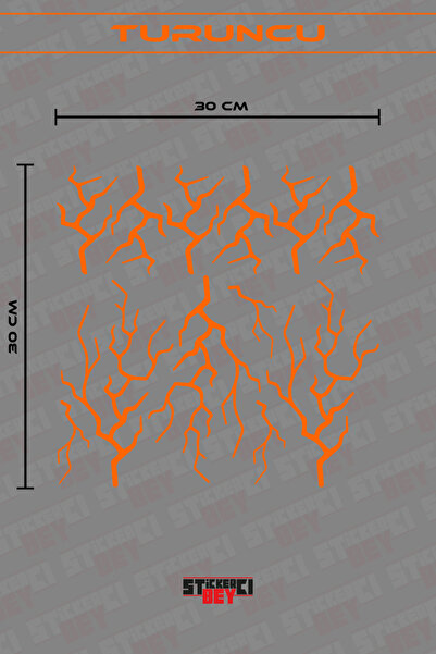 STİCKERCI BEY Lightning Bolt Sticker 30 X 30 cm Foil Cut Universal Pattern Ov...