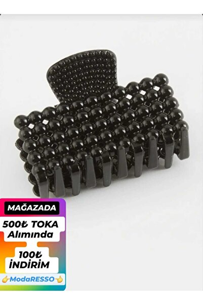 modares Women's 6 Pcs Black Color Pearl Bead Latch Clasp