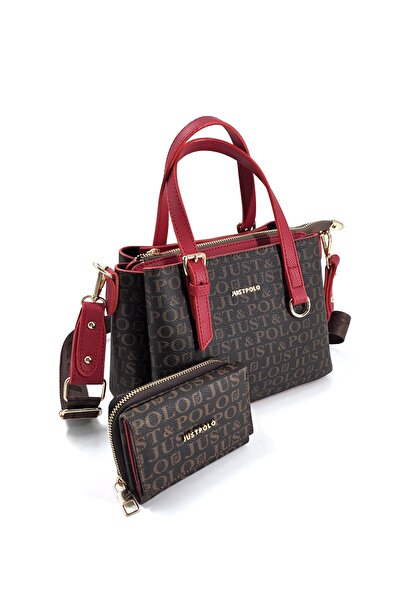 Just Polo Set of 2 Women's 4-Compartment Shoulder and Handbag Wallet Combination