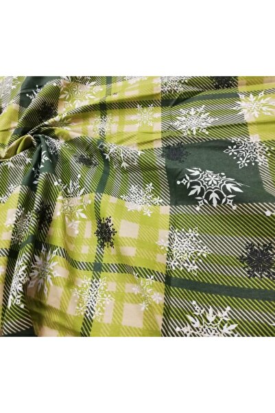 Kotonia Home Napron Snow - 50x300 cm, 100% cotton, green with Christmas motifs