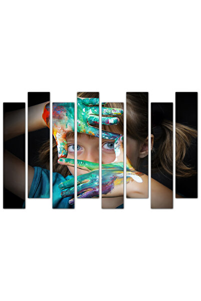 Generic Wall panel - Picture of a child playing with colors - ck109 - divided into eight pieces