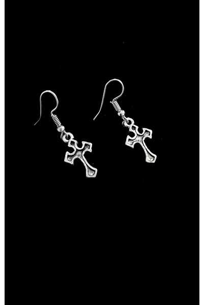 DarkellaStore Gothic Gotik Punk Mini Sallantılı Haç Küpe