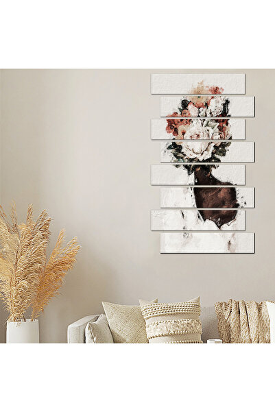 Generic Wall panel - Woman and flowers - 21024 - divided into eight pieces
