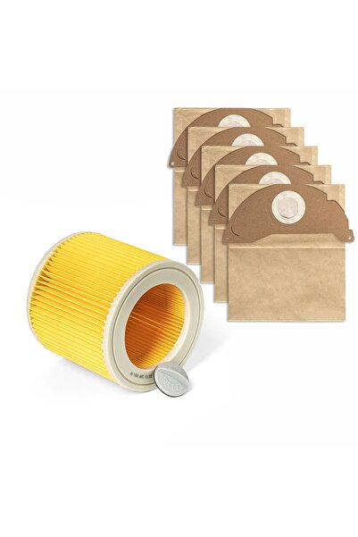 ROBOTHUB Set filtru si 5 saci compatibili cu aspiratorul KARCHER WD 2, Seria ...