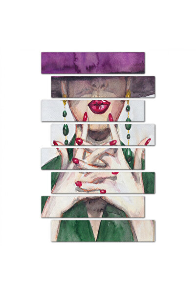 Generic Wall panel - Drawing of a woman with a hat - M1554 - Divided into eight pieces
