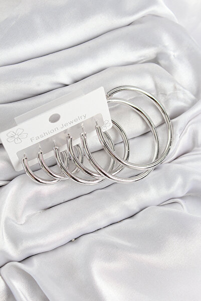 Skygo Brass Ring Model Silver Color Women's Set Earrings - Tj-Bkp11052