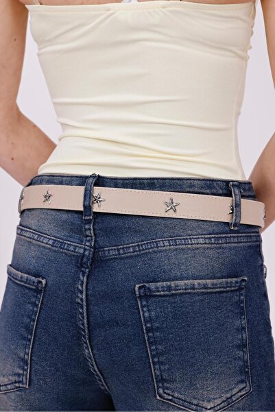 Mynoa Star Patterned Women's Belt, Trouser Belt, Jacket Belt