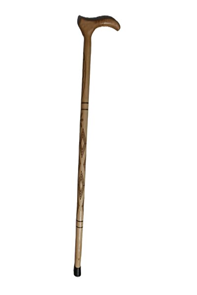 NEALIRSANUCUZ Ahşap Baston, Asa, Desenli, 90cm