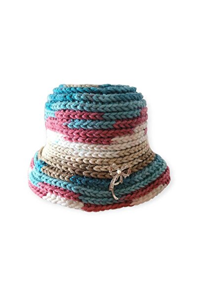 GMDPstore 100% Hand Knitted Double-Sided Acrylic Beanie – with Gift Brooch – Warm and Soft Texture