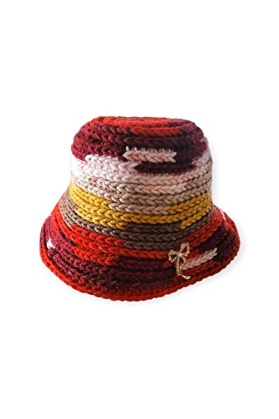 GMDPstore 100% Hand Knitted Double-Sided Acrylic Beanie – with Gift Brooch – Warm and Soft Texture