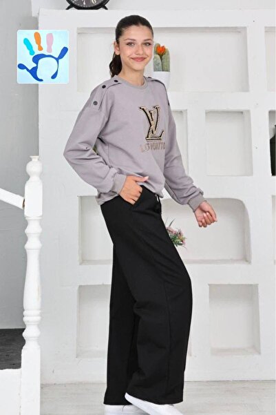 AY GİYİM طقم أطفال مكون من قطعتين بتفاصيل حجرية